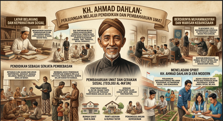KH Ahmad Dahlan pendiri Muhammadiyah dan pahlawan pembaharuan pendidikan Islam