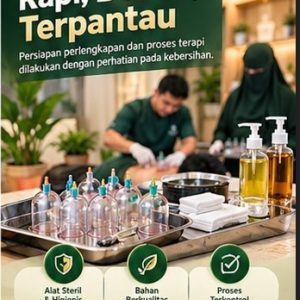 Set peralatan kop bekam steril dan cairan antiseptik dari tempat terapi bekam steril Kediri