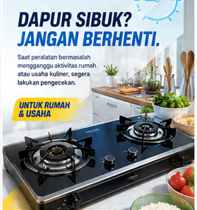 Formulir pembuatan materi promosi jasa service kompor gas panggilan bergaransi.