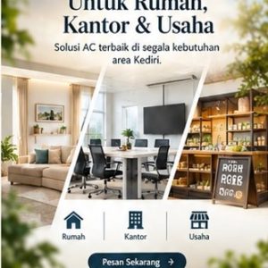 Desain interior ruang tamu rumah, ruang rapat kantor, dan toko dari jasa service AC Kediri untuk berbagai kebutuhan